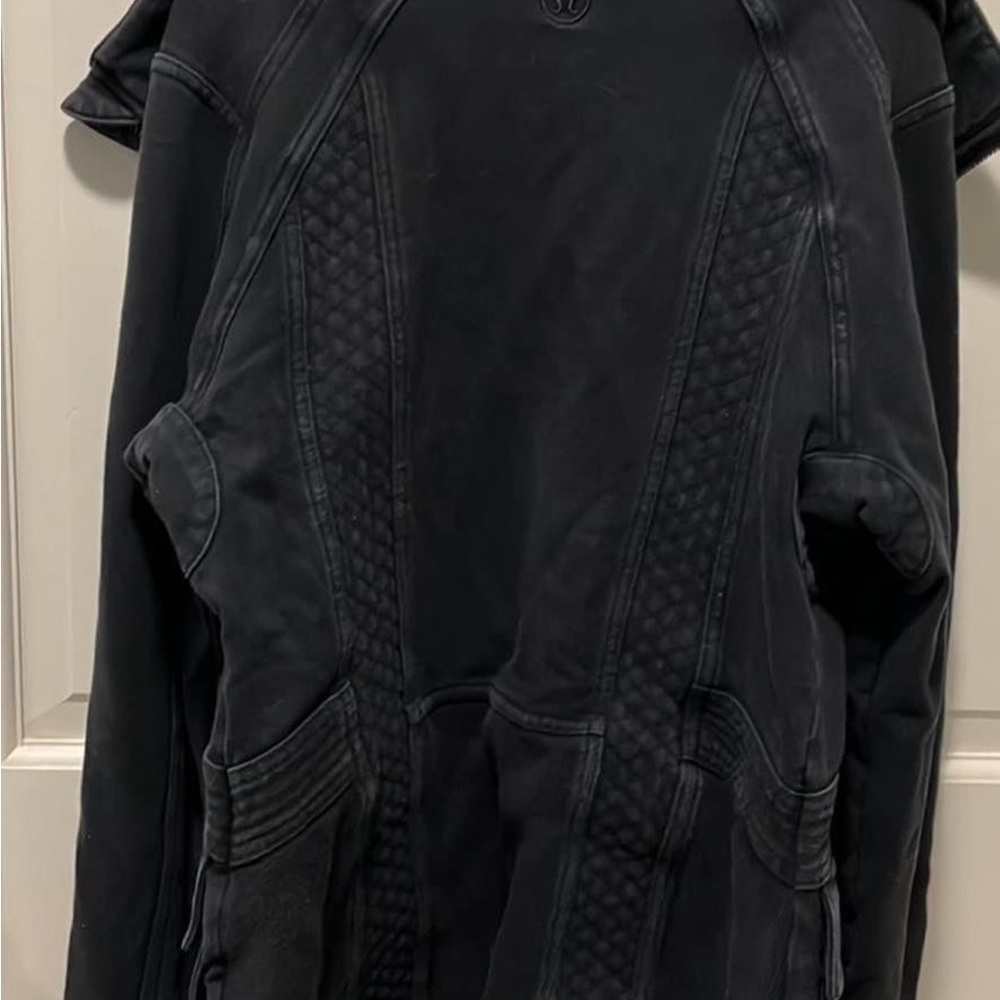 Lululemon Distressed Moto Style Sweatshirt Jacket